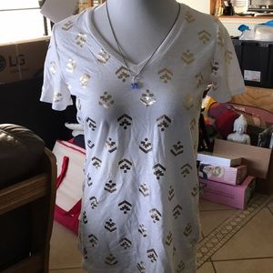New with no tag Tommy Hilfiger white & gold shirt